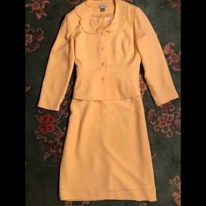 Two-piece Pure Silk Yellow Suit